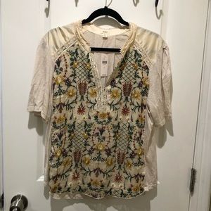 NWT Anthropologie Embroidered Top